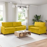 vidaXL Set de canapea 2 pcs Galben Catifea 3417133