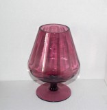 Bol pedestal (cognac brandy vase) cristal purple aubergine suflat manual - Optical - Empoli, Italia