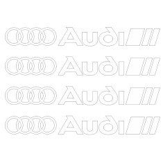 Set 4 Buc Sticker Etriere Audi Alb SE-AUDI1