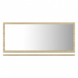 Oglindă de baie, alb/stejar sonoma, 80 x 10,5 x 37 cm, PAL, vidaXL