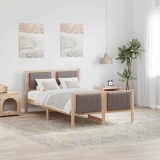 VidaXL Cadru de pat Maroniu și taupe 120 x 190 cm Lemn masiv de pin 878487