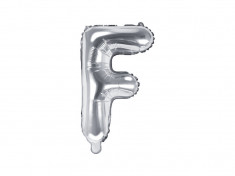 Balon folie metalizata litera F, Argintiu, 35cm foto