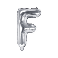 Balon folie metalizata litera F, Argintiu, 35cm