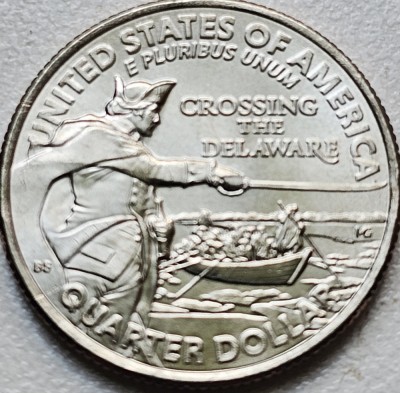 25 cents / quarter dollar 2021 USA, Crossing the Delaware, lit. P / D foto