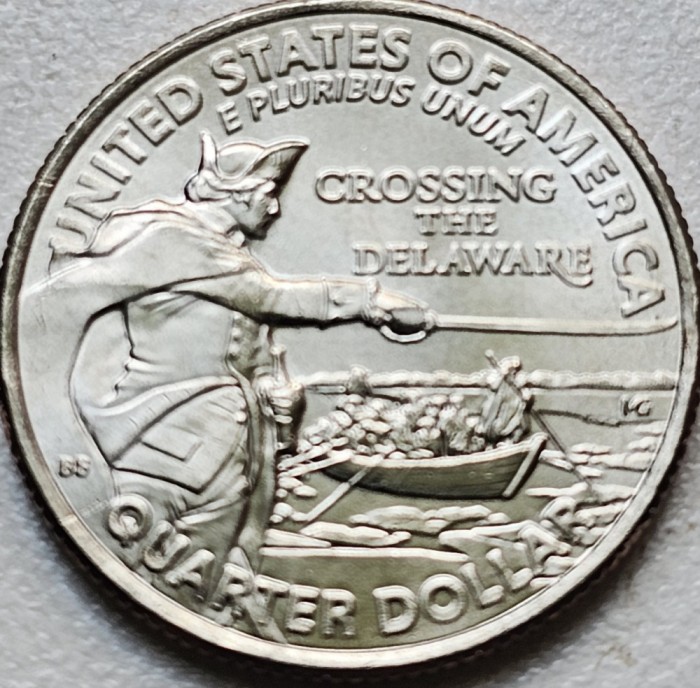 25 cents / quarter dollar 2021 USA, Crossing the Delaware, lit. P / D