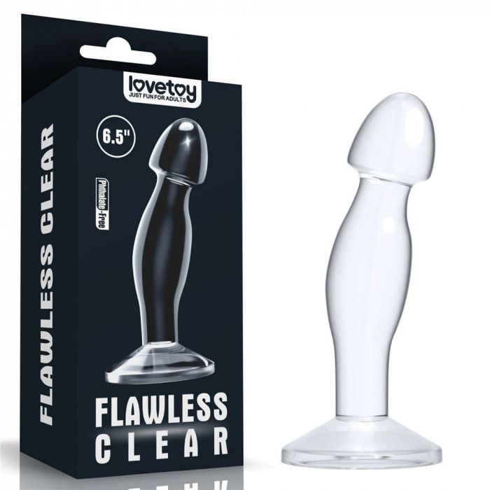 Flawless Clear Prostate Plug - Stimulator Prostată cu Ventuză, 16.5 cm