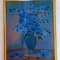 ORHIDEE ALBASTRE, tablou original pictat manual, 54x44 cm cu rama lemn