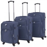 Set de trolere din material textil, 3 buc, bleumarin, vidaXL