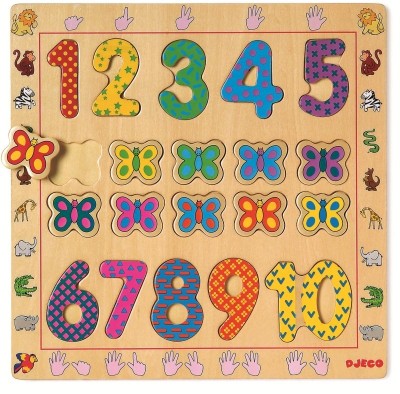 Puzzle din lemn Djeco - Cifre foto
