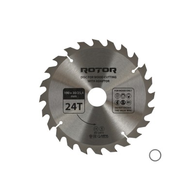 Disc taiat lemn ROTOR 190*30/25,4 cu adaptor 24T Innovative ReliableTools foto