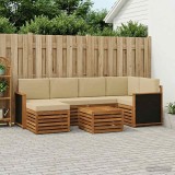 Cumpara ieftin Set de canapele de exterior 7 buc. 5-Locuri Natural si Bej