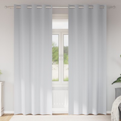 vidaXL Perdele cu perdele 2 pcs Gri deschis 245 x 140 cm Poliester foto