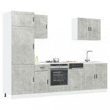 VidaXL Set dulapuri de bucătărie 7 piese &bdquo;Kalmar&rdquo; gri beton Lemn
