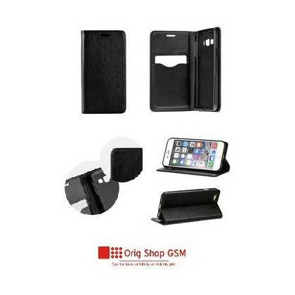 Husa Flip Carte/Stand Lenovo Moto G5S, inch. magnetica Negru