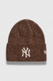 Cumpara ieftin New Era caciula culoarea maro, din tricot gros, NEW YORK YANKEES