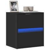 vidaXL Dulap TV de perete cu lumini LED negru 41x31x45 cm