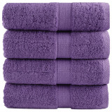 VidaXL Prosoape oaspeți premium SOLUND 4 buc violet 30x50 cm 600 gsm