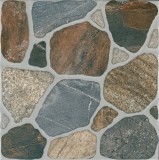 Gresie exterior / interior portelanata Terastone 6035-0189, 33 x 33 cm, multicolor, mata, antiderapanta, imitatie piatra