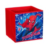Cutie depozitare jucarii copii, Spider Man, 25 x 25 x 25 cm, Textil, Multicolor, JMB-BBL7014