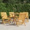 Gossi scaune de gradina pliante, 4 buc., 61x67x90 cm, lemn masiv tec