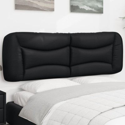 vidaXL Pernă pentru tăblie de pat, negru, 152 cm, piele artificială 374631 foto