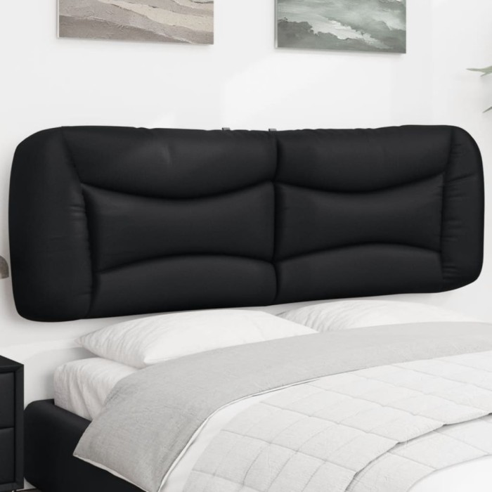 vidaXL Pernă pentru tăblie de pat, negru, 152 cm, piele artificială 374631