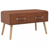 VidaXL Bancă cu sertare, maro, 80 cm, piele ecologică 277076