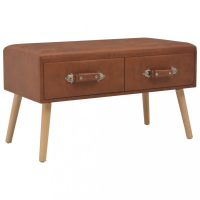 vidaXL Bancă cu sertare, maro, 80 cm, piele ecologică 277076 foto