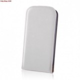 Husa Piele Samsung Galaxy Core Plus G3500 Slim Flip Alb Deluxe