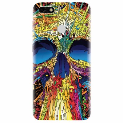 Husa silicon pentru Huawei Y6 Pro 2017, Abstract Multicolored Skull foto