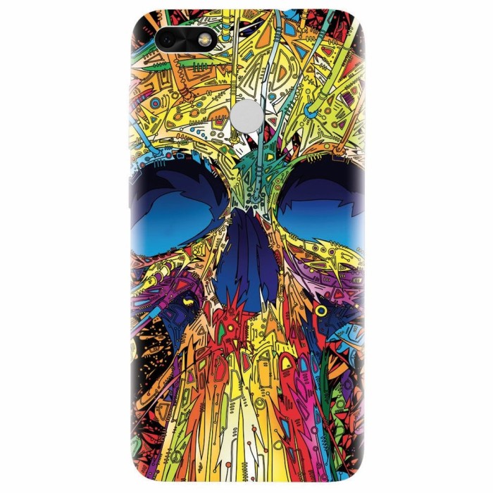 Husa silicon pentru Huawei P9 Lite mini, Abstract Multicolored Skull