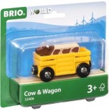 Cumpara ieftin Jucarie din lemn Brio - Remorca si vacuta