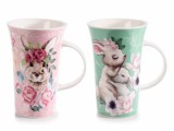 Cumpara ieftin Set 2 cani portelan Iepuras 10x15 cm, 500 ml