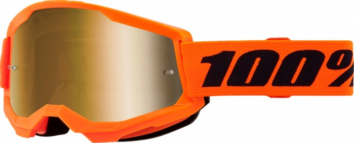 Ochelari cross/atv 100% Strata 2 Neon Org, lentila oglinda, culoare rama portoca... Cod Produs: MX_NEW 26013492PE