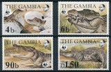 GAMBIA 1984 WWF CROCODILI COTA MICHEL 65 EURO, Nestampilat