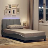 Cumpara ieftin Cadru de pat fără saltea, gri deschis, 100x200 cm, textil