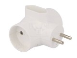 R-20 Conector AC supply splitter Layout 2P Type round flat white TIMEX-ELEKTRO, TIMEX ELEKTRO