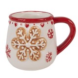 Cumpara ieftin Cana Craciun Fulg de Nea ceramica multicolora 13x10x10 cm / 375 ml