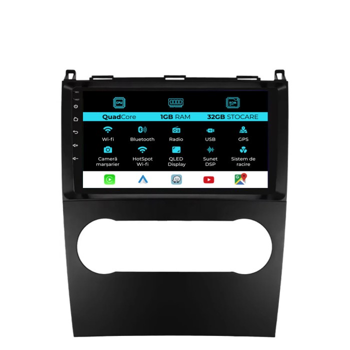 Navigatie Mercedes Benz A-Class B-Class (2004-2012), 9Inch, 1Gb Ram, 32Gb Stocare, Carplay