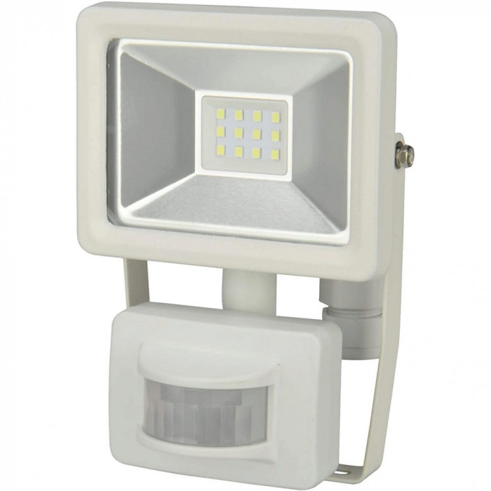 Reflector Led Cu Senzor De Mișcare IP44 10W 800 Lumen Alb Unitec 30055