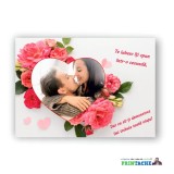 Tablou pe panza canvas trandafiri si poza text personalizat