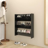 VidaXL Pantofar de perete, negru extralucios, 80x18x90 cm, PAL