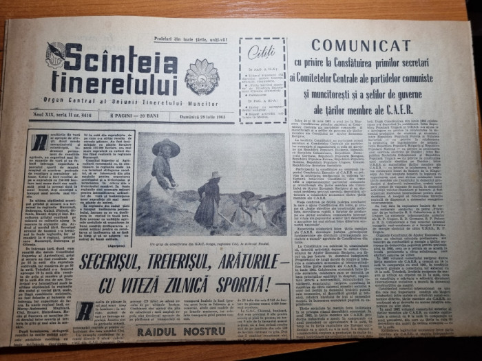 scanteia tineretului 28 iulie 1963-cheile bicazului,orasul medias