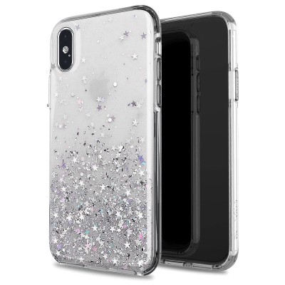 Husa TPU WZK Star Glitter Shining pentru Apple iPhone 12 mini, Transparenta foto