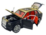 Macheta metal replica Rolls Royce Cullinan negru sunet, lumini, claxon, deschide tot 1:24