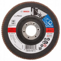 Disc de slefuire evantai BOSCH X571 pentru metal ,D 125 mm; G 80, versiune inclinata