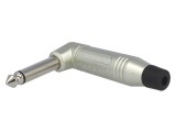 Mufă Jack 6,3mm Tată Mono Unghi 90&deg; Pe Cablu