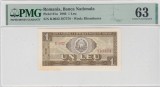 ROMANIA RSR 1 leu 1966 PMG 63 Choice Unc