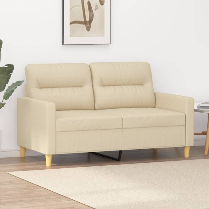 Gossi canapea cu 2 locuri, crem, 120 cm, material textil