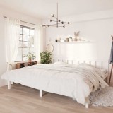 Cumpara ieftin Cadru de pat, alb, 200x200 cm, lemn masiv de pin